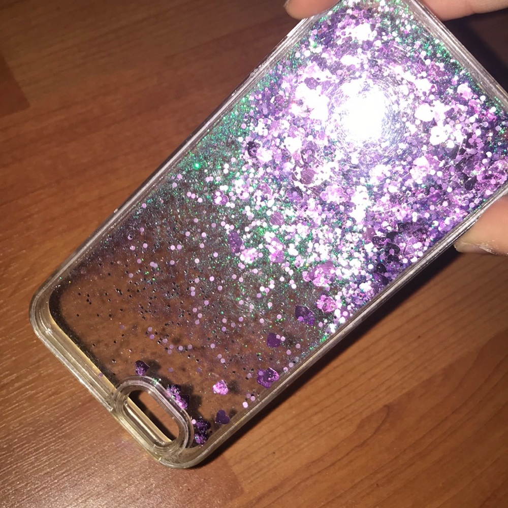 iPhone 6 purple glitter case!💗